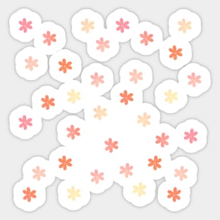 Back to School Pink and Coral Gradient Flower Pattern Sticker